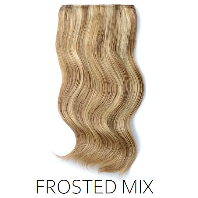 #12/613 brown blonde foiled highlight mix one piece clip in hair