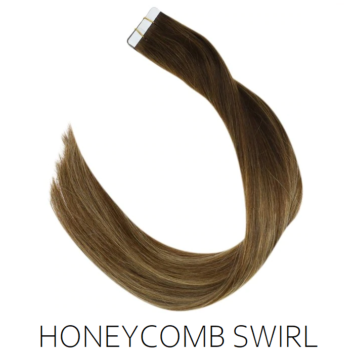 brown caramel ombre balayage tape