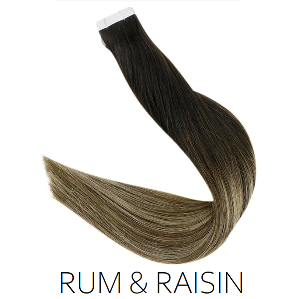Black brown ombre balayage tape