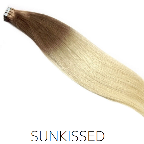 brown blonde balayage tape