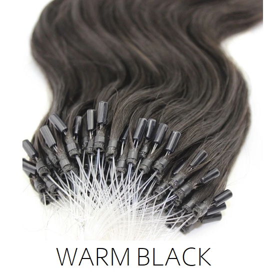 #1B Natural Black Easy Loop Micro Bead Hair Extensions