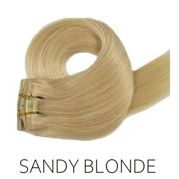 #22 Sandy Blonde Clip in Human Hair Extensions