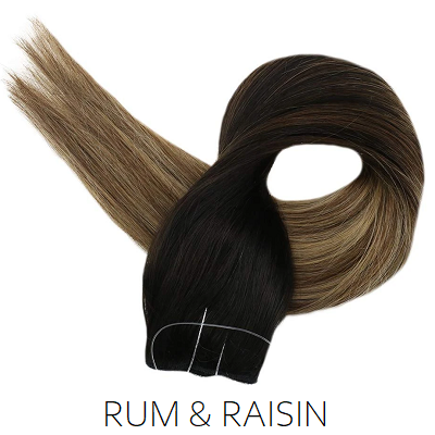 Black Brown Ombre Balayage Halo Hair Extensions