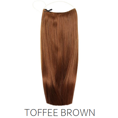 #8 Toffee Warm Light Brown Red Halo Hair Extensions
