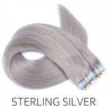 silver grey tape hair extensions