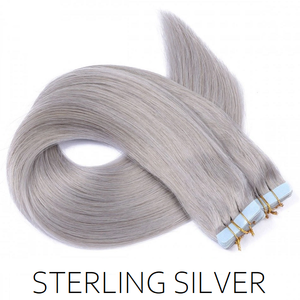 silver grey tape extensions