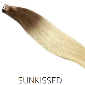 brown blonde ombre balayage tape hair extensions