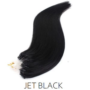 #1 Jet Black  Easy Loop Micro Bead Hair Extensions