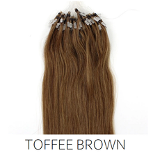 #8 Toffee Light Brown  Easy Loop Micro Bead Hair Extensions