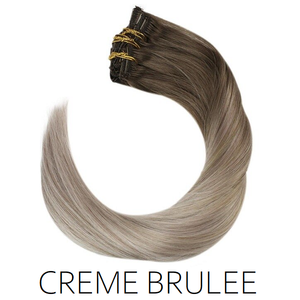 #8-18/613 Creme Brulee Ombre Balayage Clip in Human Hair Extensions