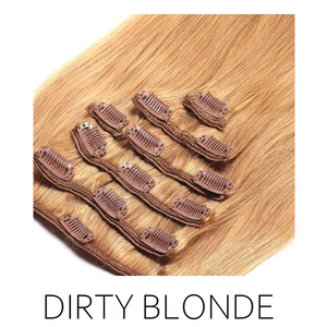 #27 Dirty Blonde Clip in Human Hair Extensions
