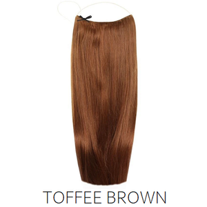 #8 Toffee Warm Light Brown Red Halo Hair Extensions