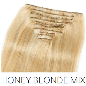 #27/613 Honey Blonde Mix Clip in Human Hair Extensions