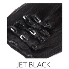 #1 Jet Black Clip in Human Hair Extensions