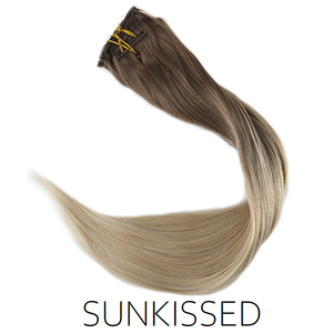 #6-22/60 Sunkissed Ombre Blayage Clip in Human Hair Extensions